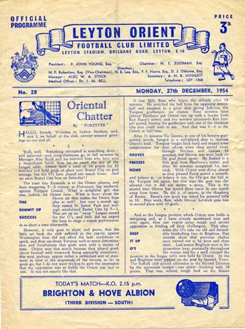 Leyton Orient FC v Brighton & Hove Albion FC